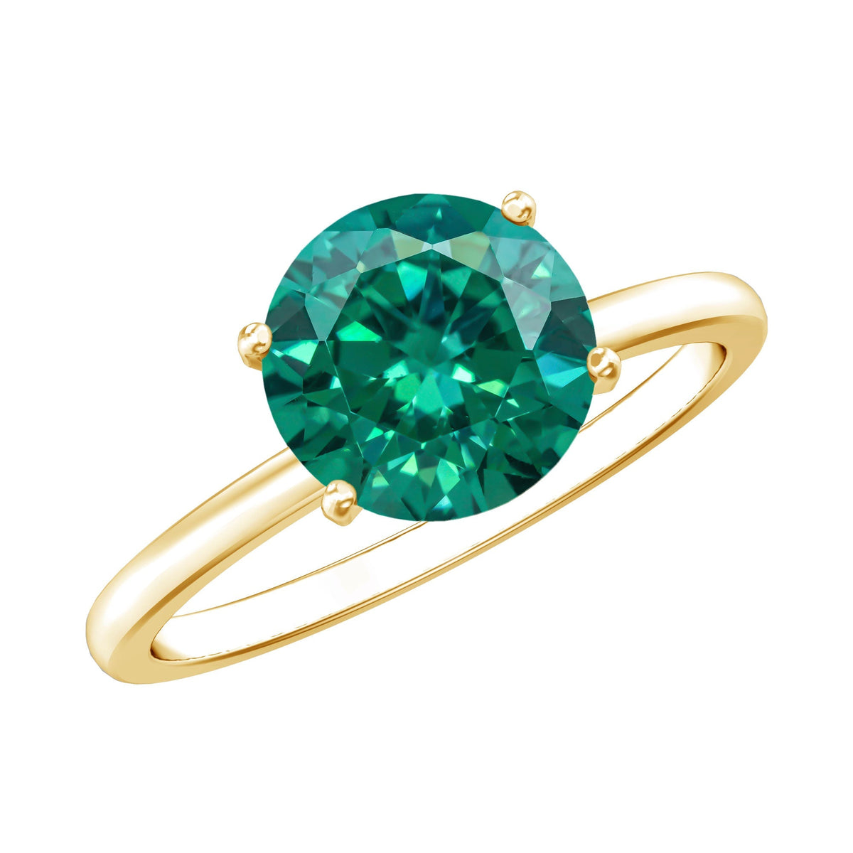 Lab Grown Emerald Ring – 2 Carat Solitaire Engagement Ring With AAAA Quality