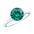 Lab Grown Emerald Ring – 2 Carat Solitaire Engagement Ring With AAAA Quality