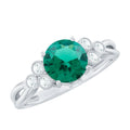 Lab Grown Emerald Ring – Designer Engagement Band with AAA Quality Emerald & EF-VS Diamonds