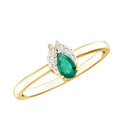 Lab Grown Emerald Ring – Diamond Promise Ring in 14K Gold Plated Silver Band