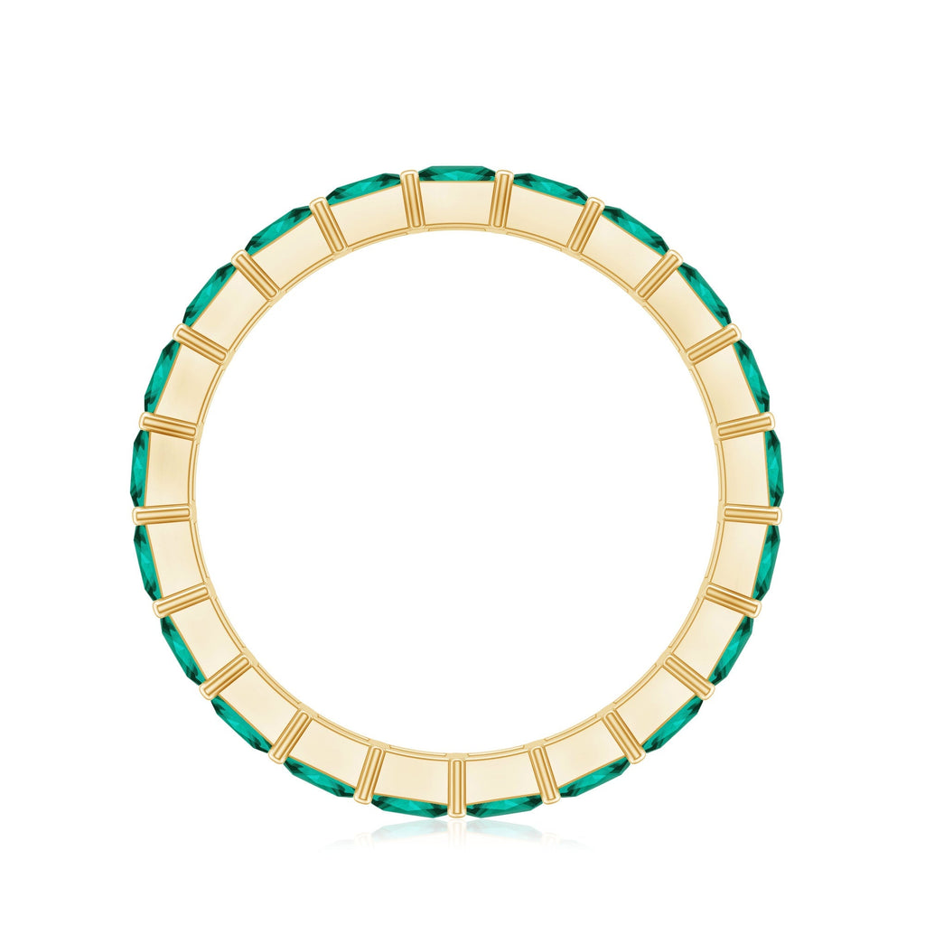 Lab Grown Emerald Ring | Ethical Emerald Jewelry – Princess Cut Rose Gold Wedding Band