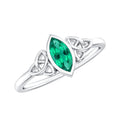 Lab Grown Emerald Ring – Marquise Bezel Setting Celtic Knot Promise Ring