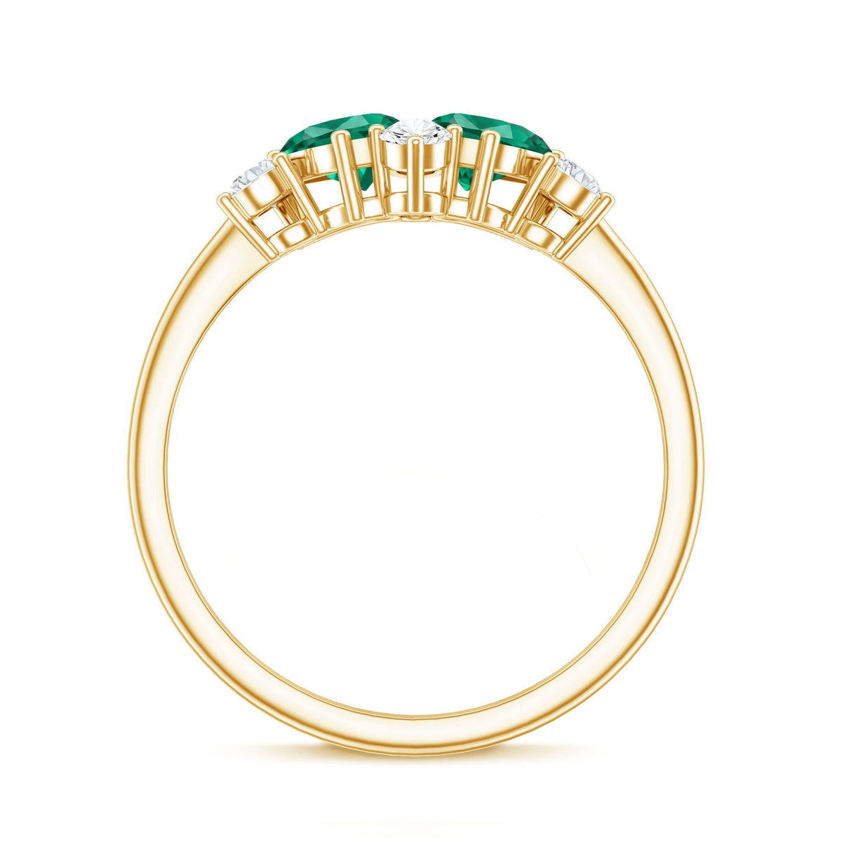 Lab Grown Emerald Ring - Pear Shape Toi Et Moi Two Stone Engagement Ring