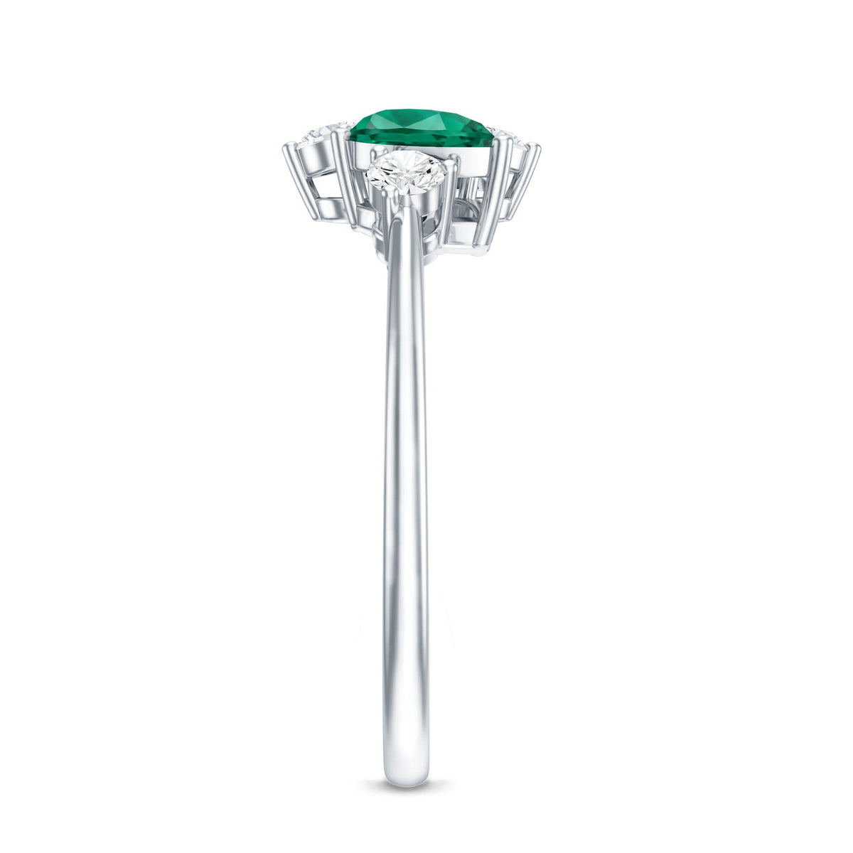 Lab Grown Emerald Ring - Pear Shape Toi Et Moi Two Stone Engagement Ring