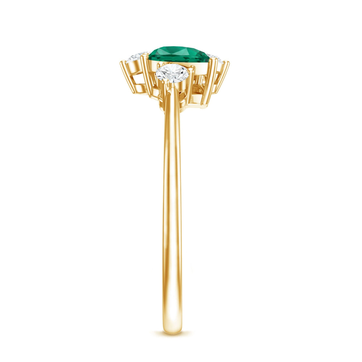 Lab Grown Emerald Ring - Pear Shape Toi Et Moi Two Stone Engagement Ring