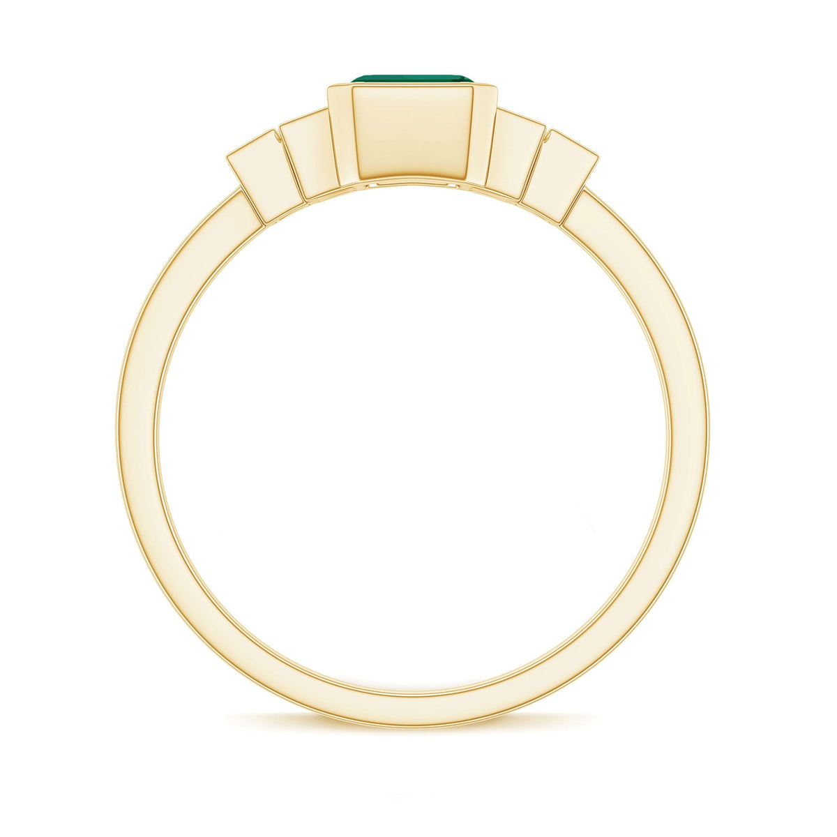 Lab Grown Emerald Ring – Solitaire Engagement Ring with Princess Cut Diamonds