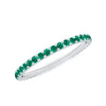 Lab Grown Emerald Ring – Stackable Eternity Style Band with AAAA Quality Green Gemstone