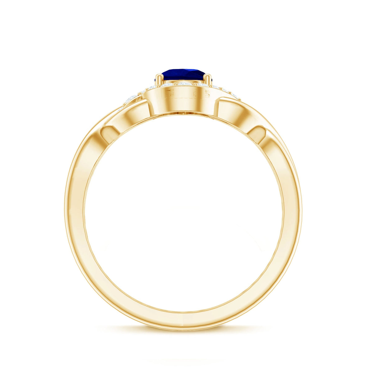 Lab Grown Sapphire Ring, 1.6 Ct Blue Teardrop Diamond Crossover