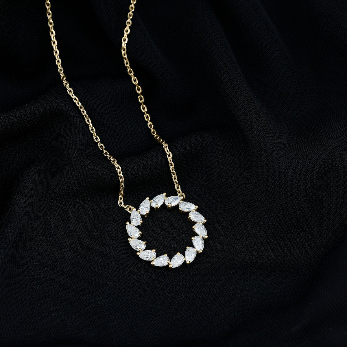 Lab Pear Diamond Necklace – 2.66 Carat Eternity Circle Pendant Jewelry