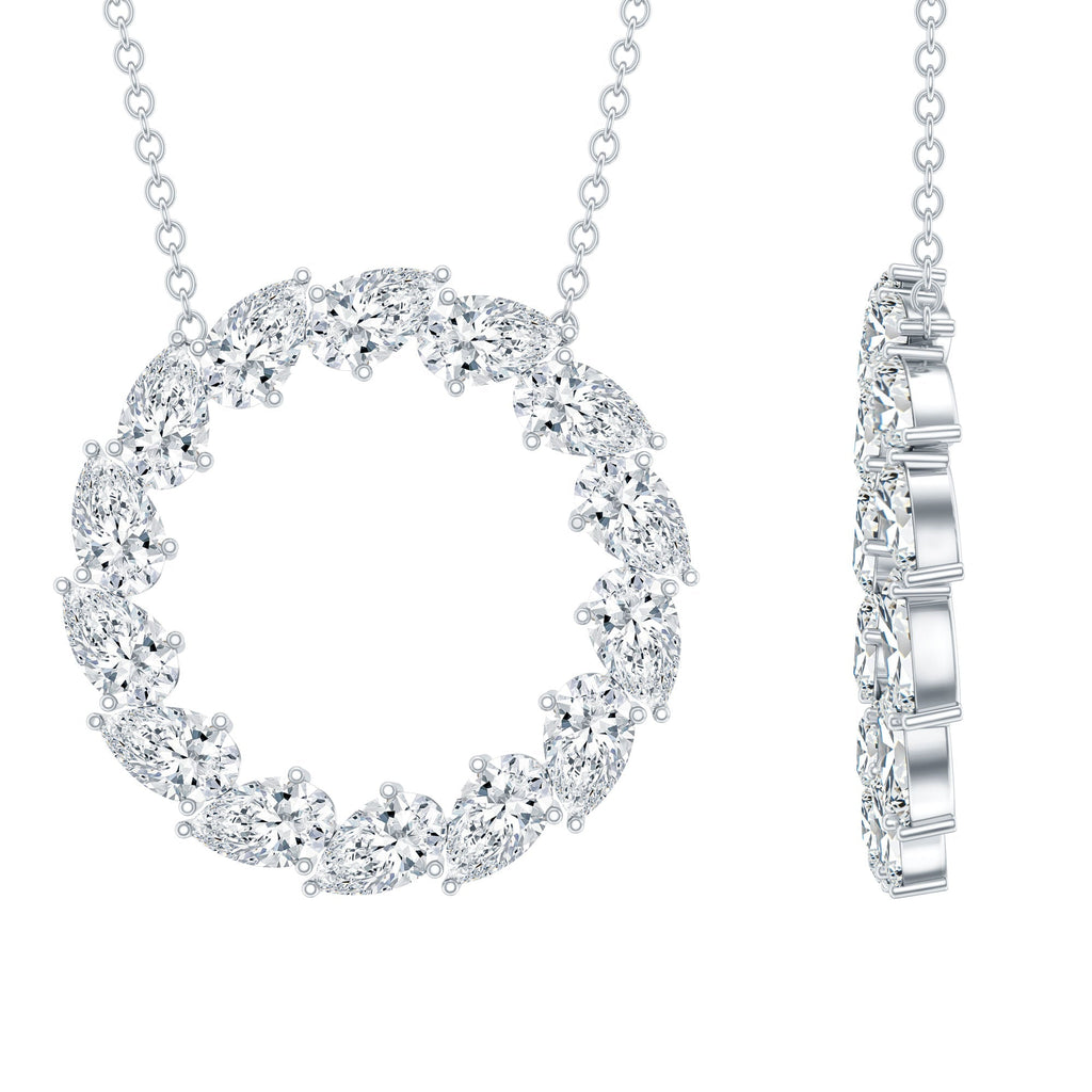 Lab Pear Diamond Necklace – 2.66 Carat Eternity Circle Pendant Jewelry