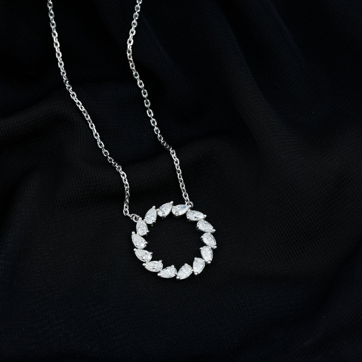 Lab Pear Diamond Necklace – 2.66 Carat Eternity Circle Pendant Jewelry