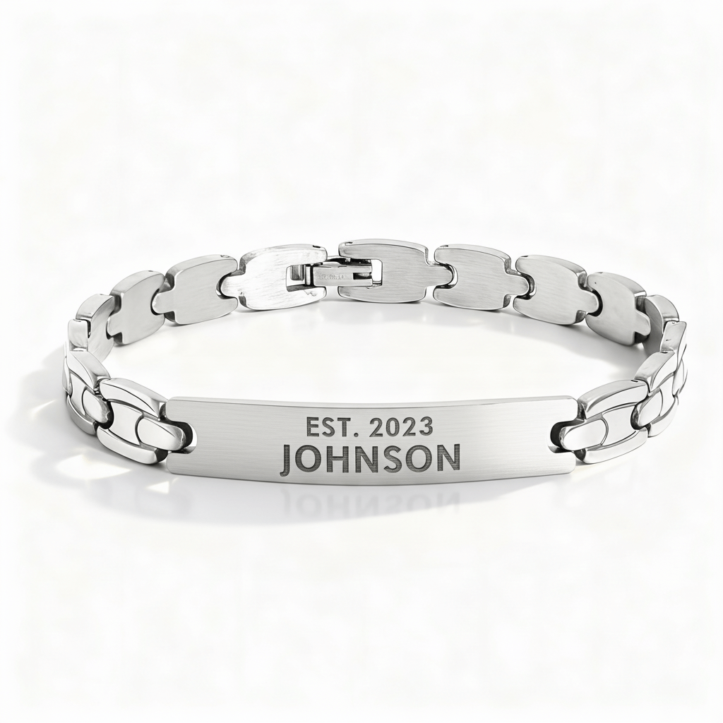 men's stainless steel blank bracelet