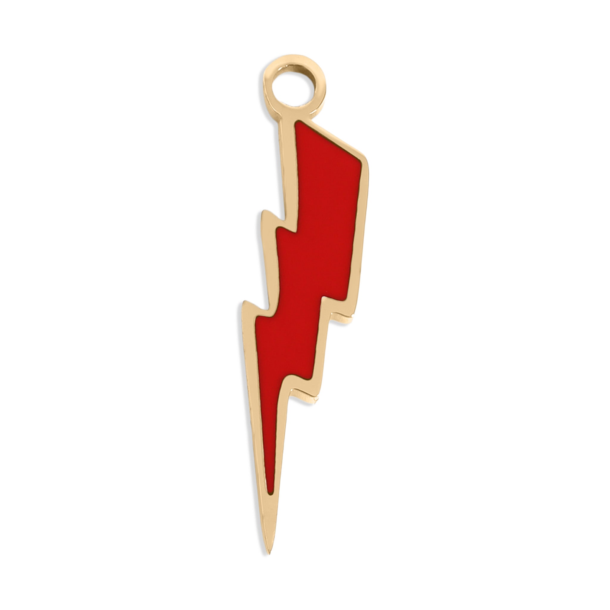 Lightning Bolt Charm – 18K Gold Plated Stainless Steel Pendant Jewelry Piece