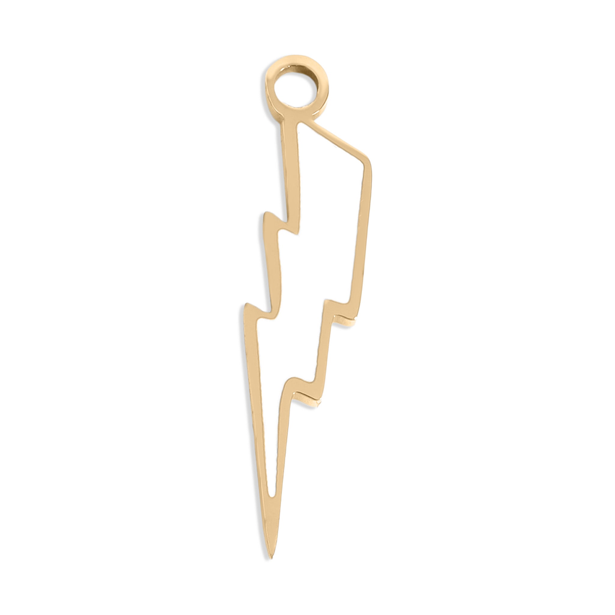 Lightning Bolt Charm – 18K Gold Plated Stainless Steel Pendant Jewelry Piece