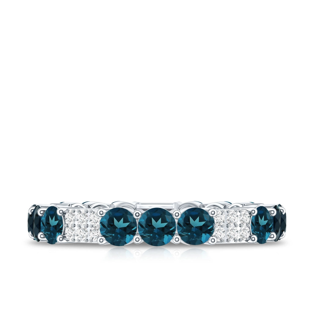 London Blue Topaz and Diamond Designer Full Eternity Band