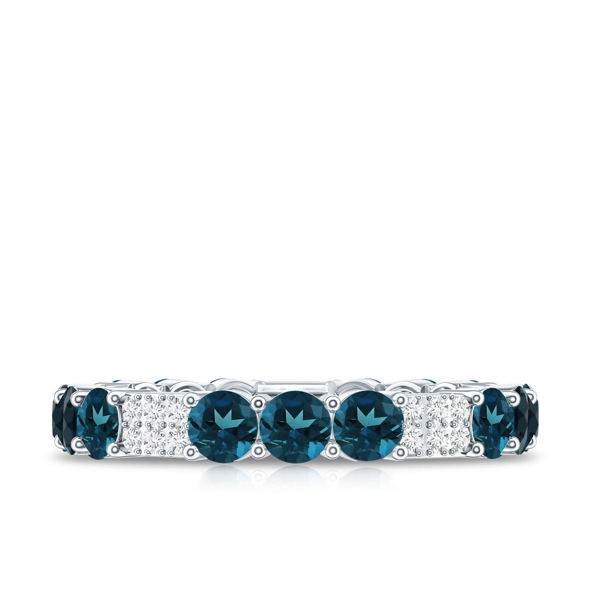 London Blue Topaz and Diamond Designer Full Eternity Band