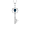 London Blue Topaz and Diamond Vintage Key Necklace