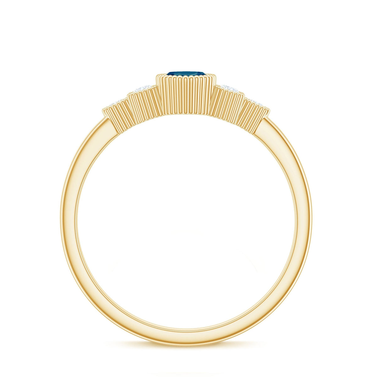 London Blue Topaz Marquise Engagement Ring with Diamond Trio