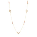 Long Delicate Orange Moonstone and Bronze Necklace
