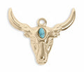 Longhorn Charm 18K Gold Pendant – Hypoallergenic Stainless Steel Turquoise Jewelry - charm | Sunflower Soul Boutique