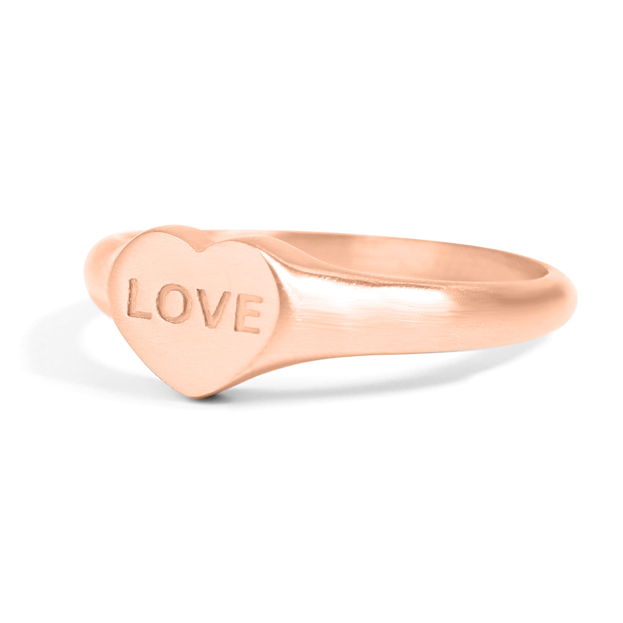 Love Heart Signet Ring – 18K Gold PVD Coated Stainless Steel Band - Rings | Sunflower Soul Boutique