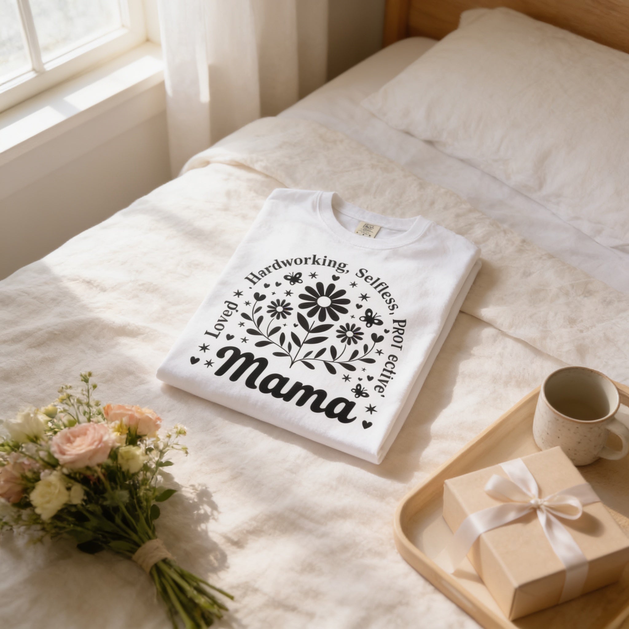 Mama Traits Floral Tee – Soft Cotton Unisex Casual Shirt | Gift For Mom - T-Shirt | Sunflower Soul Boutique