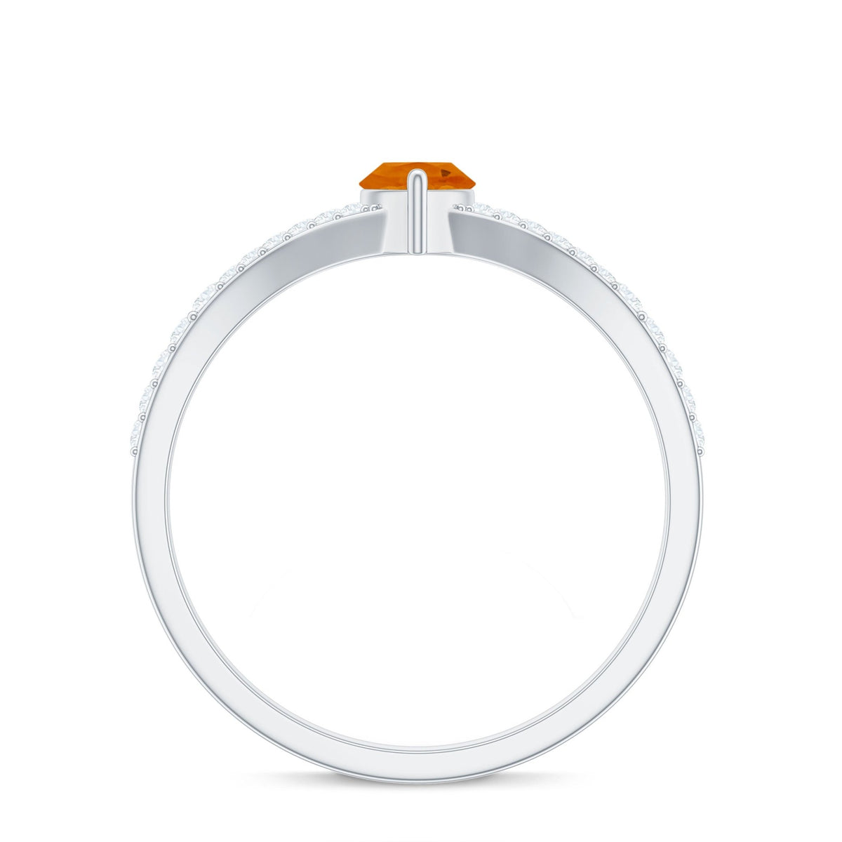 Marquise Fire Opal Split Shank Engagement Ring with Diamond