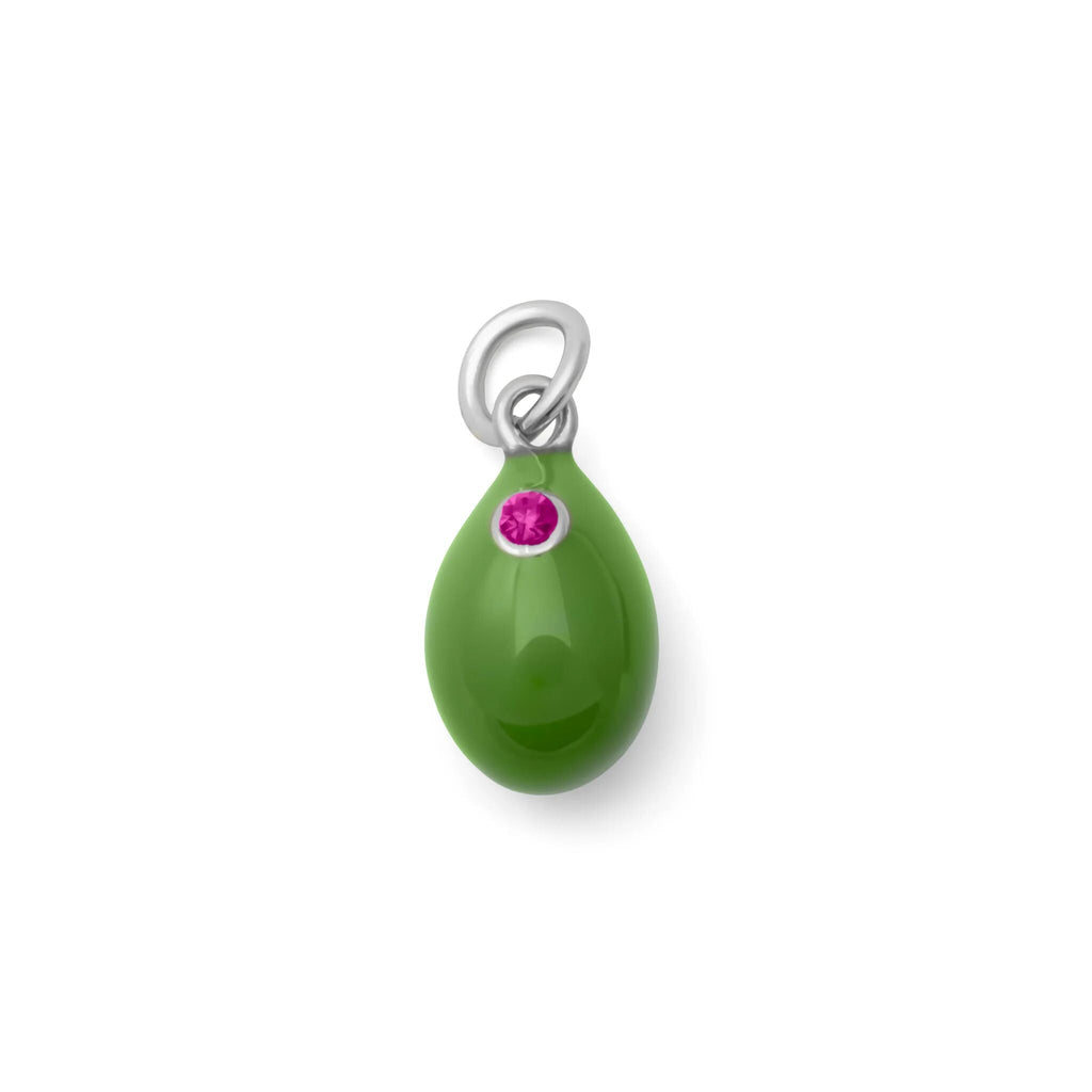 18K Gold PVD Stainless Steel Martini Olive Charm- silver main 