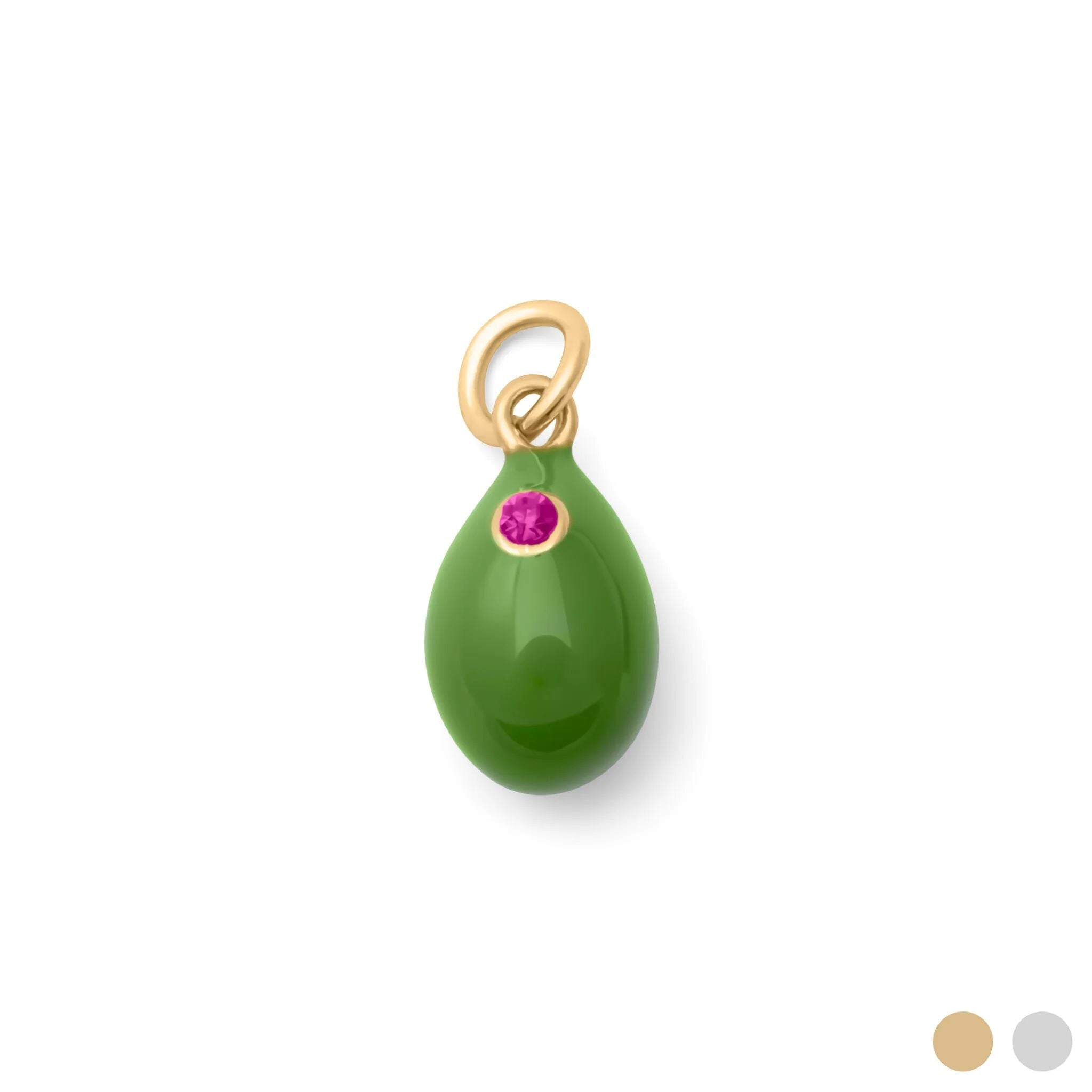 18K Gold PVD Stainless Steel Martini Olive Charm- gold main 