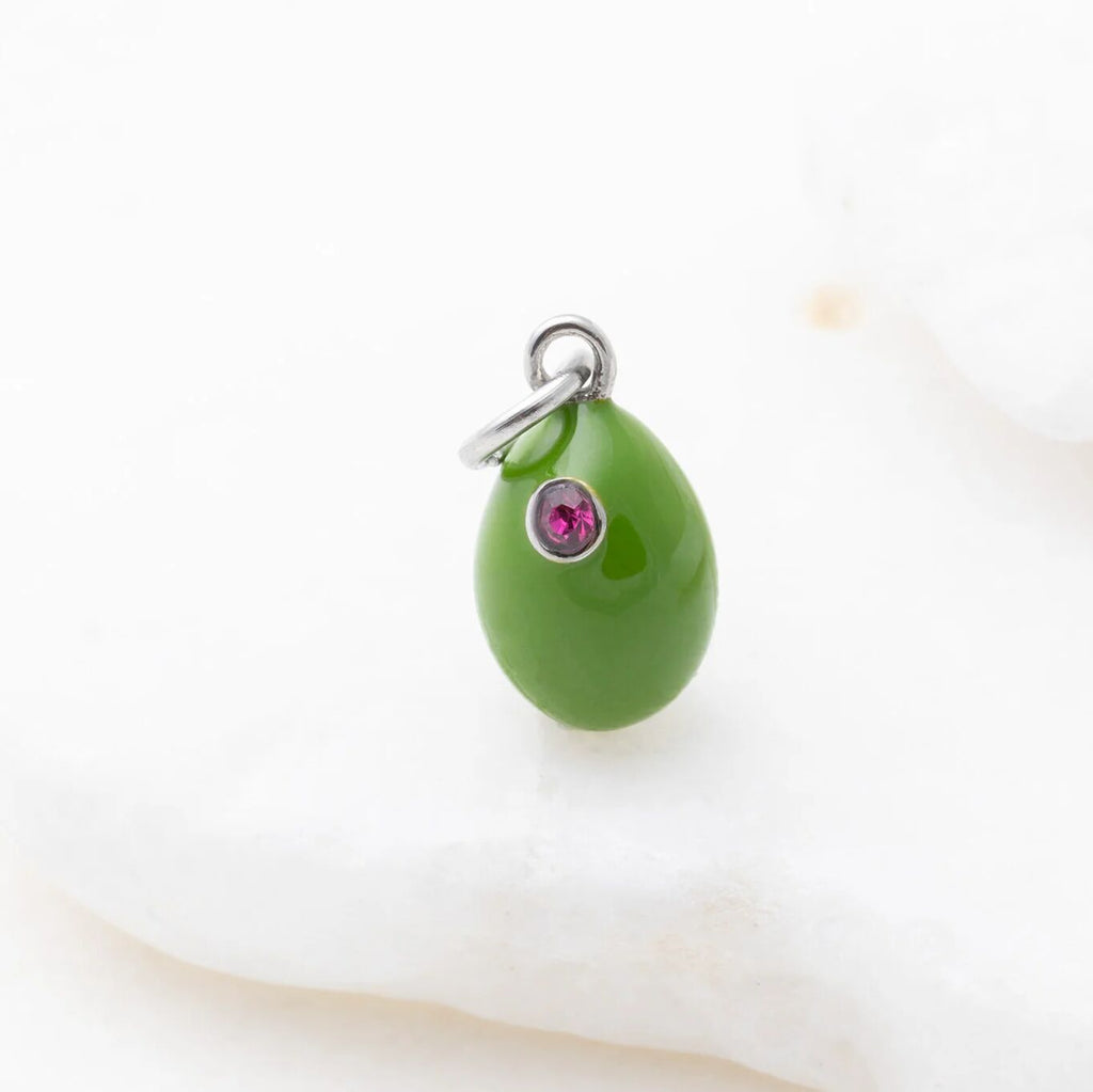 18K Gold PVD Stainless Steel Martini Olive Charm- silver studio 