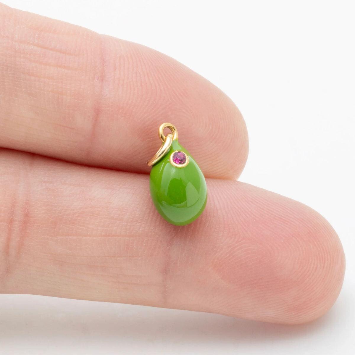 18K Gold PVD Stainless Steel Martini Olive Charm- scale shot 