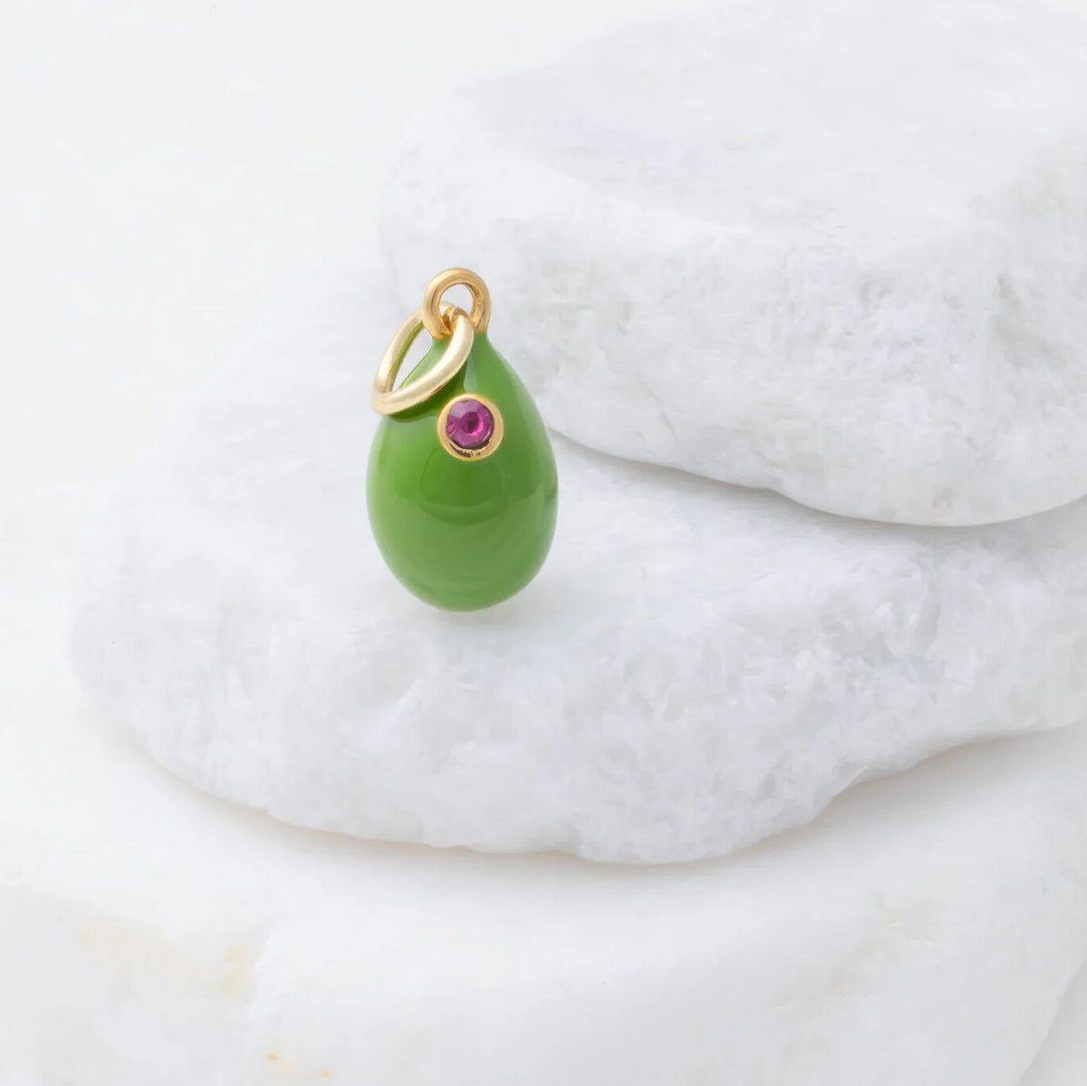 18K Gold PVD Stainless Steel Martini Olive Charm- gold studio