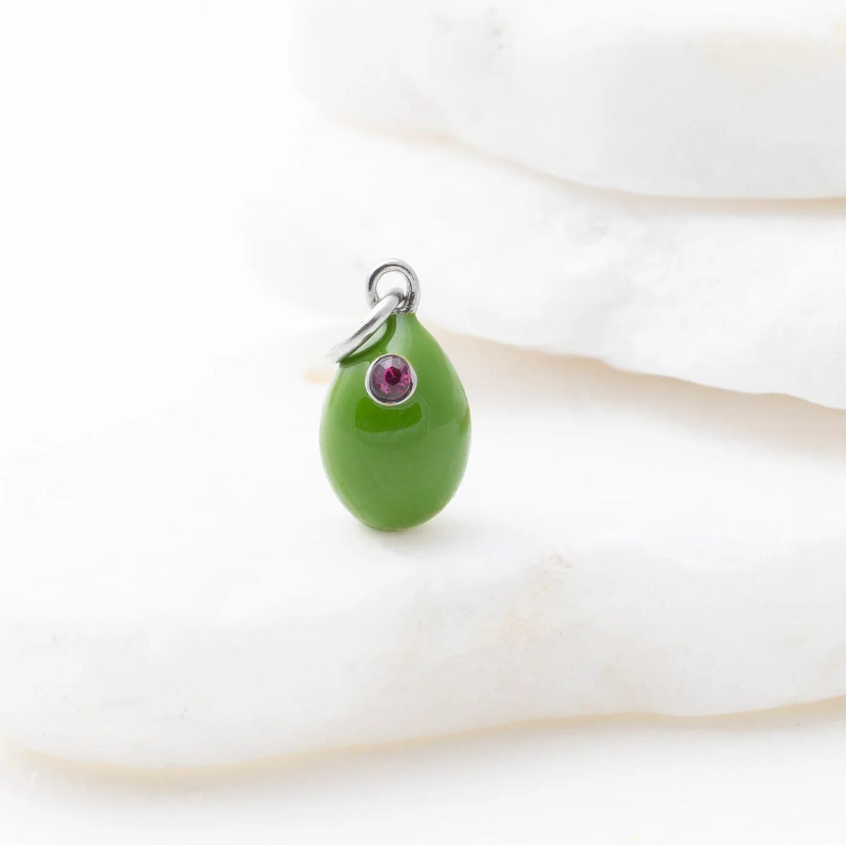 18K Gold PVD Stainless Steel Martini Olive Charm- silver studio