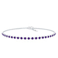 Minimalist Bezel Set Amethyst Chain Bracelet