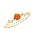 Minimalist Fire Opal and Diamond Promise Ring for Women