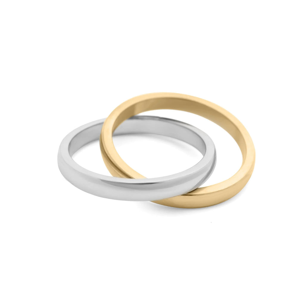 Mixed Metal Ring – 18K Gold PVD Stainless Steel Intertwined Band, Hypoallergenic Jewelry - Ring | Sunflower Soul Boutique