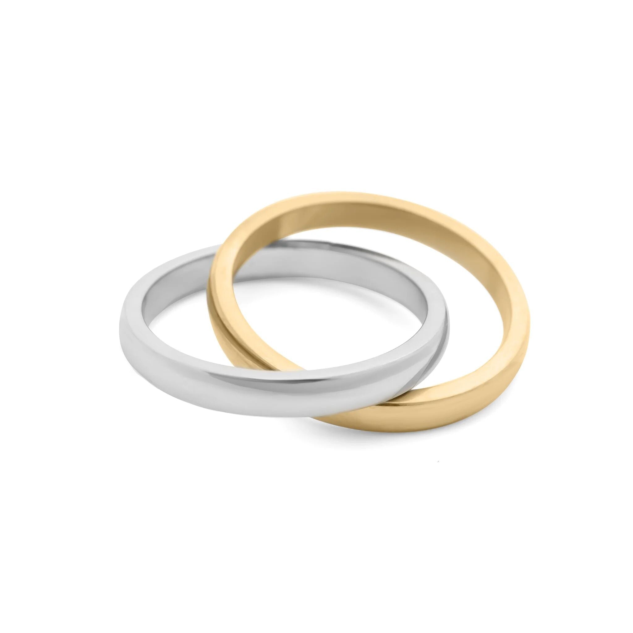 Mixed Metal Ring – 18K Gold PVD Stainless Steel Intertwined Band, Hypoallergenic Jewelry - Ring | Sunflower Soul Boutique