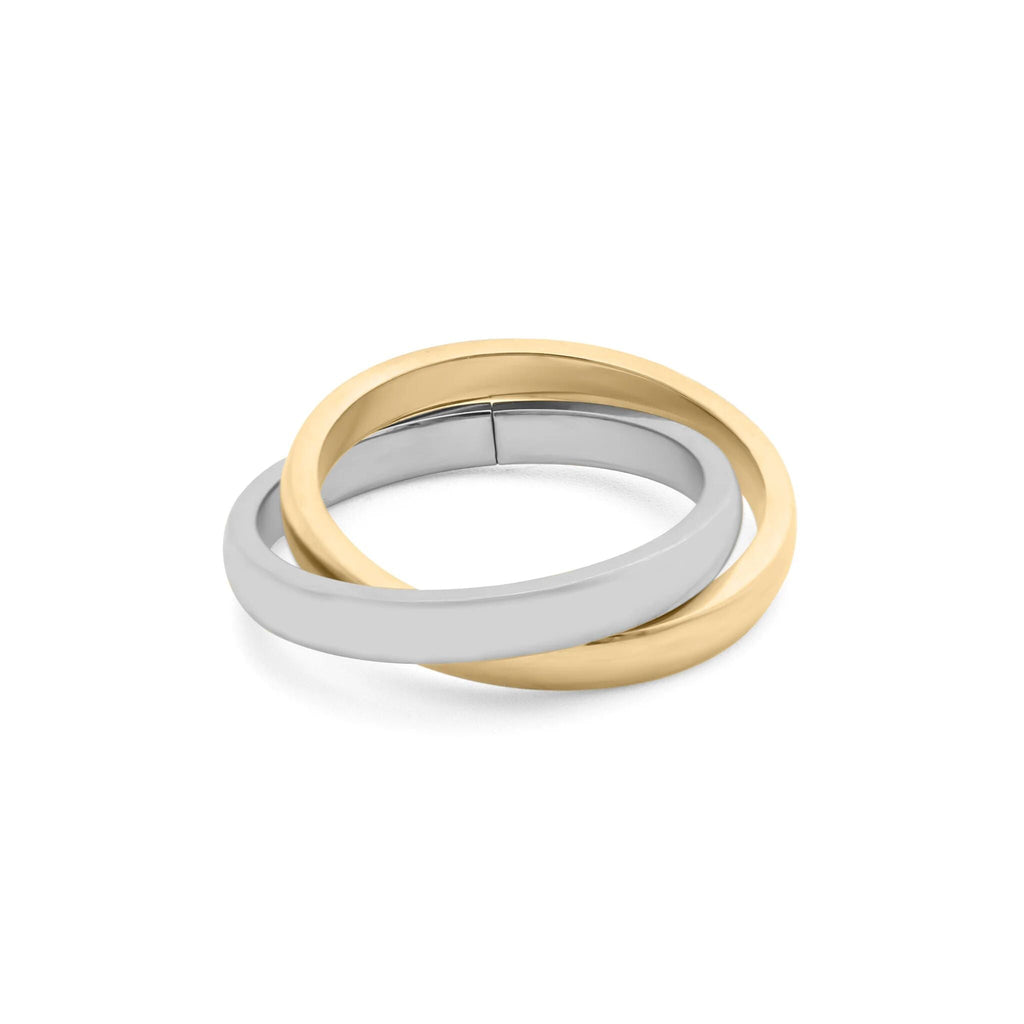 Mixed Metal Ring – 18K Gold PVD Stainless Steel Intertwined Band, Hypoallergenic Jewelry - Ring | Sunflower Soul Boutique