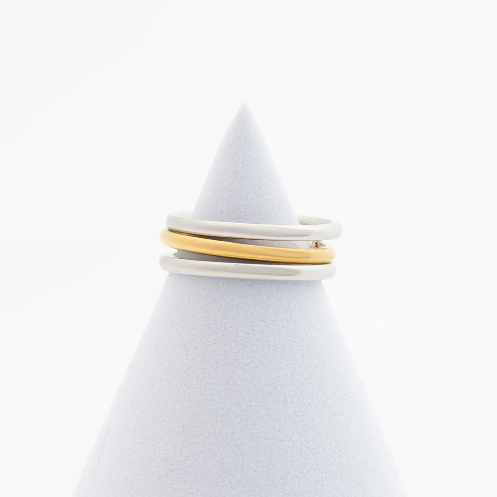 Mixed Metal Ring – 18K Gold Triple Intertwined Layered Metal Band | Scratch Resistant - Ring | Sunflower Soul Boutique
