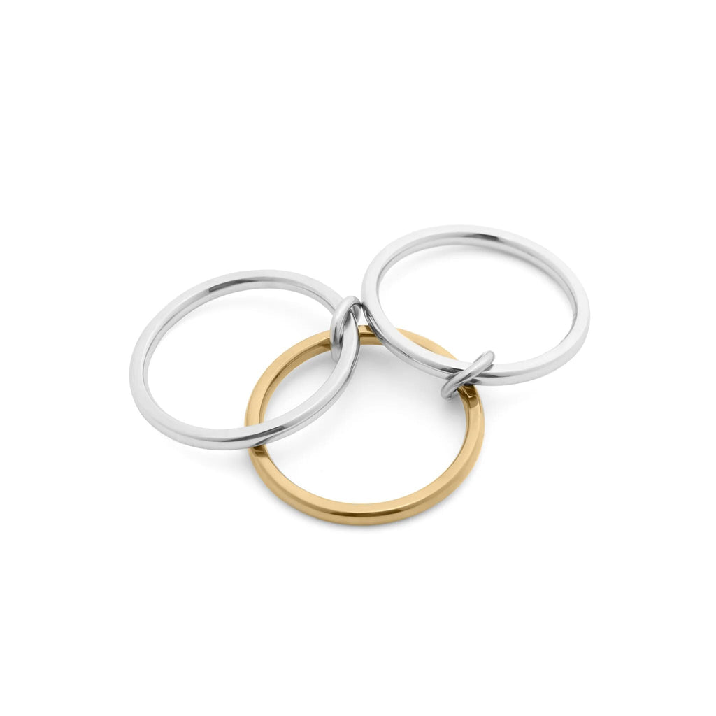 Mixed Metal Ring – 18K Gold Triple Intertwined Layered Metal Band | Scratch Resistant - Ring | Sunflower Soul Boutique