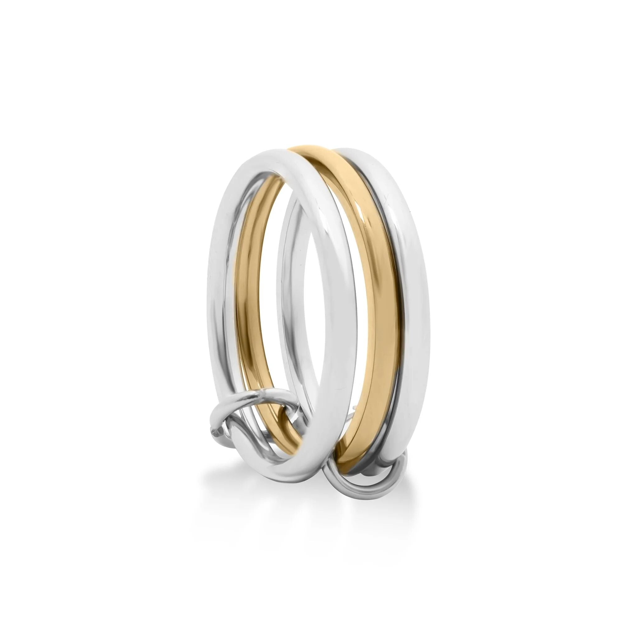 Mixed Metal Ring – 18K Gold Triple Intertwined Layered Metal Band | Scratch Resistant - Ring | Sunflower Soul Boutique