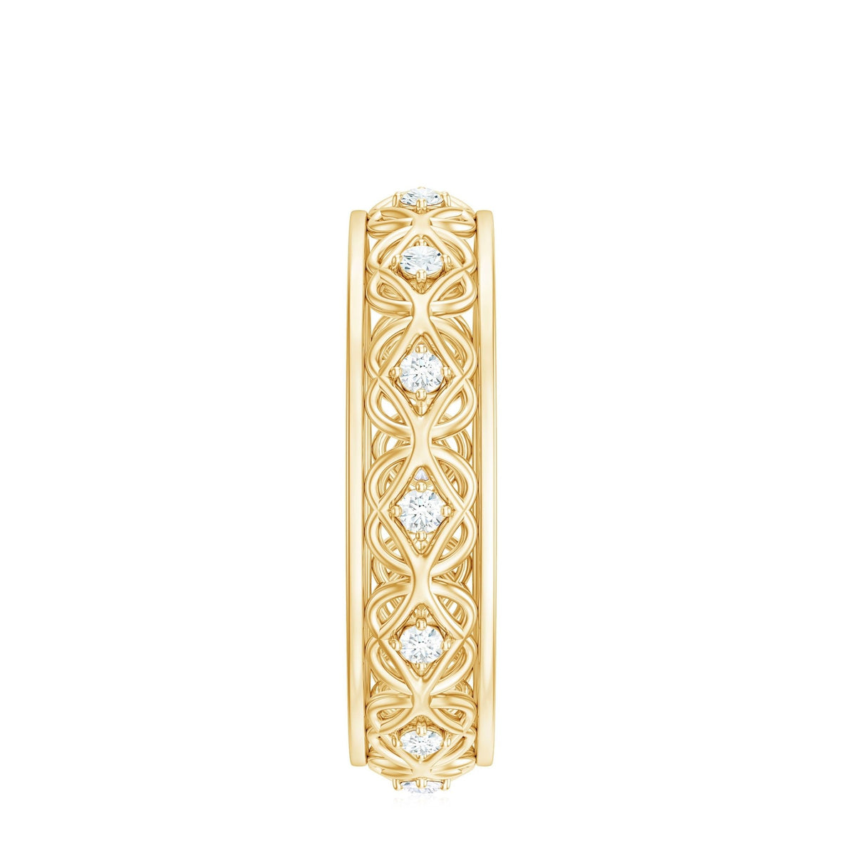 Moissanite Celtic Knot Wedding Band Ring