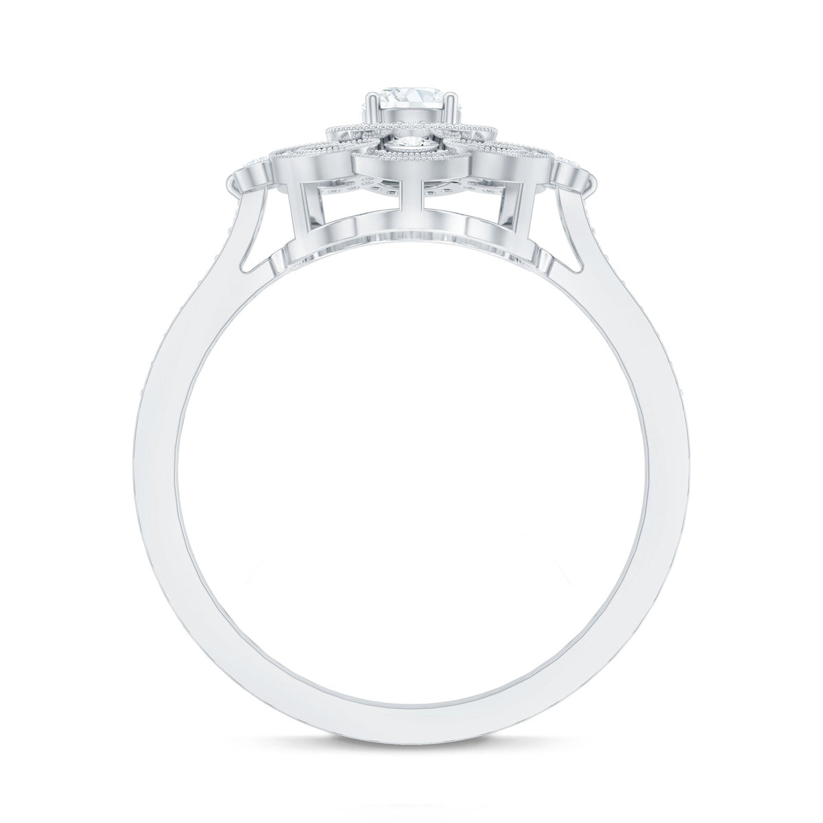 Moissanite Engagement Ring – Certified Vintage Style Jewelry With Sparkling Stone