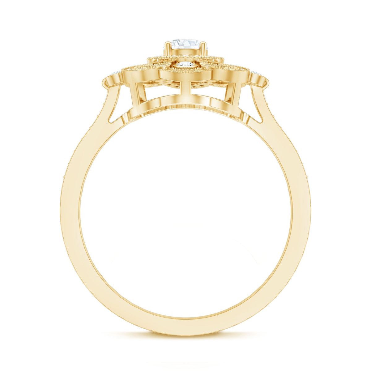 Moissanite Engagement Ring – Certified Vintage Style Jewelry With Sparkling Stone