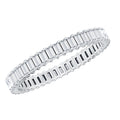 Moissanite Eternity Ring – Baguette Cut Shared Prong Setting Wedding Band
