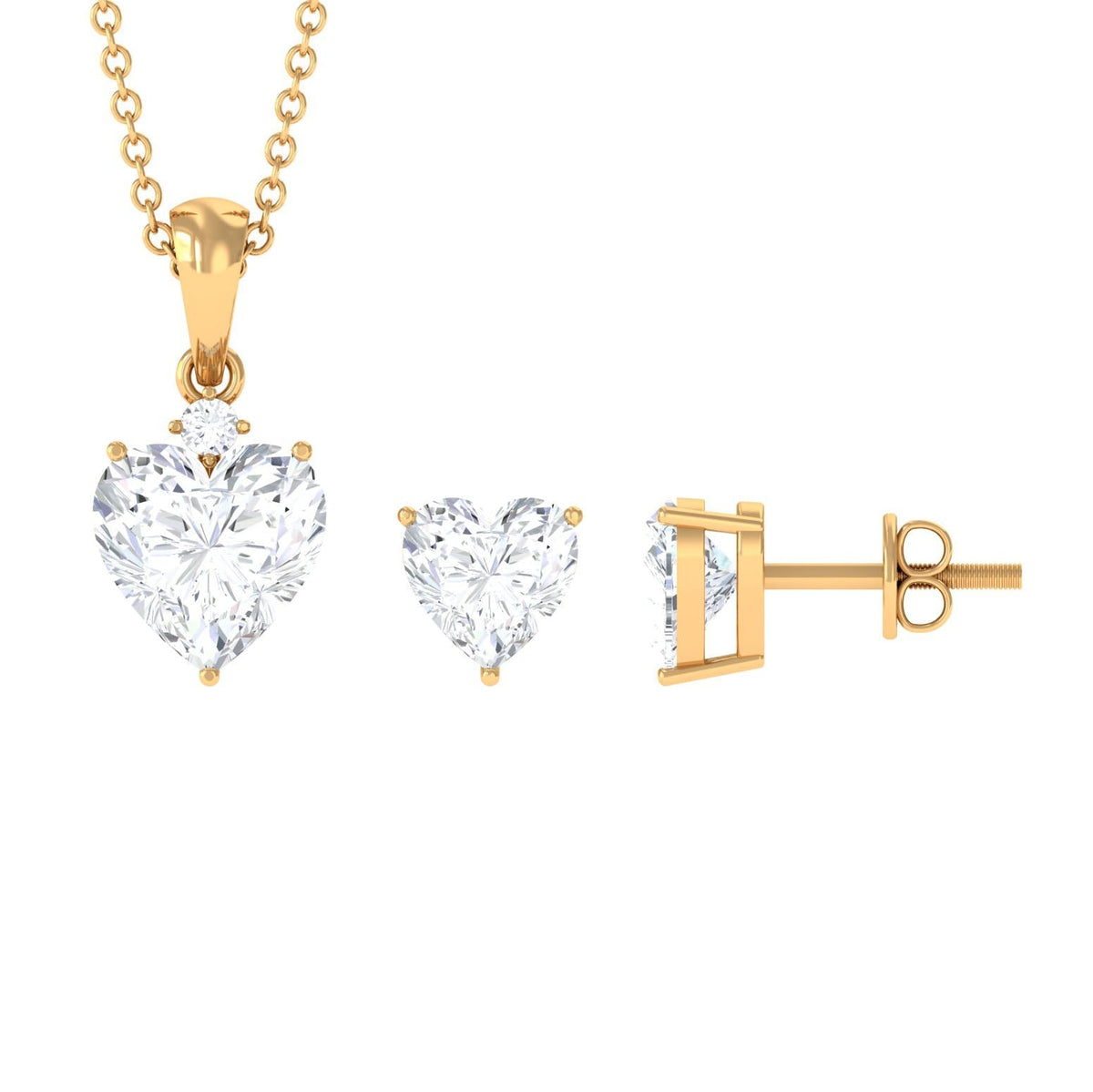 Moissanite Heart Pendant Solitaire Pendant Set | Sparkling Jewelry Gift For Her