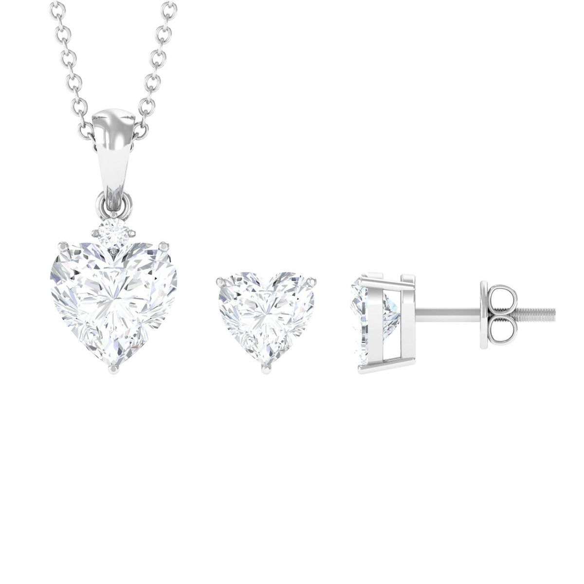 Moissanite Heart Pendant Solitaire Pendant Set | Sparkling Jewelry Gift For Her