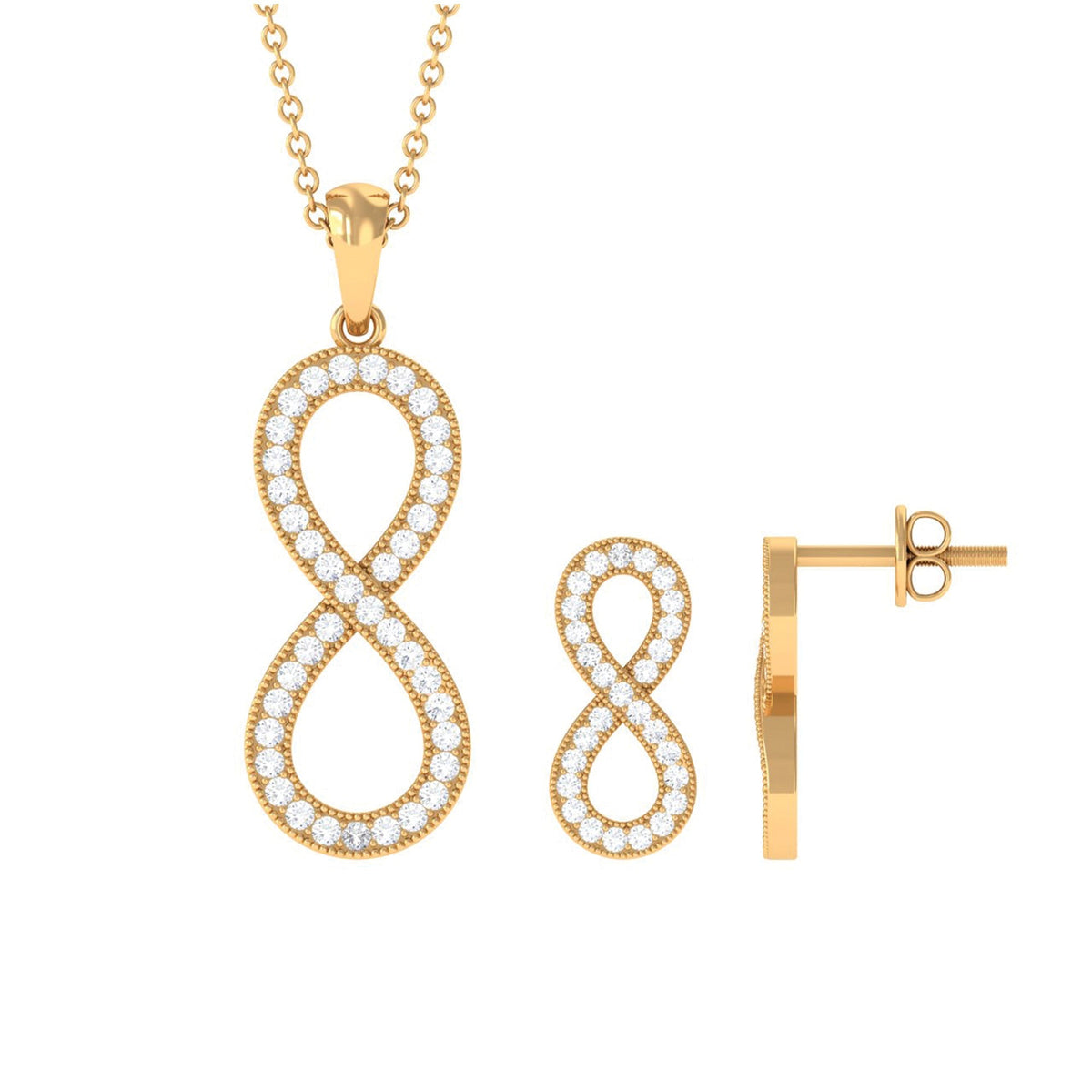 Moissanite Infinity Jewelry Set – Refined Minimalist Design With Sparkling Stones