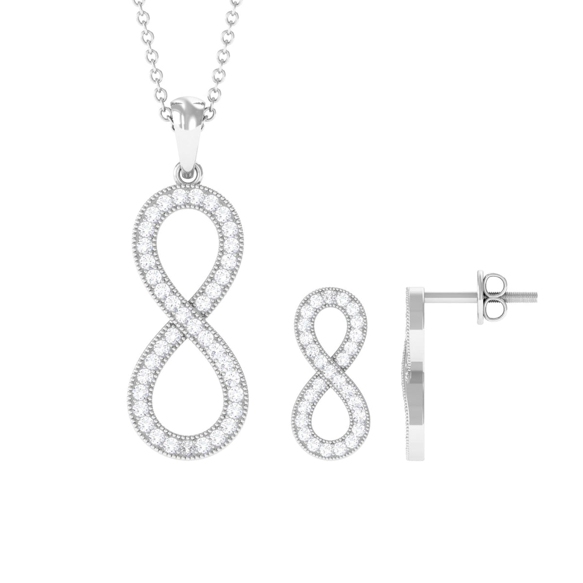 Moissanite Infinity Jewelry Set – Refined Minimalist Design With Sparkling Stones