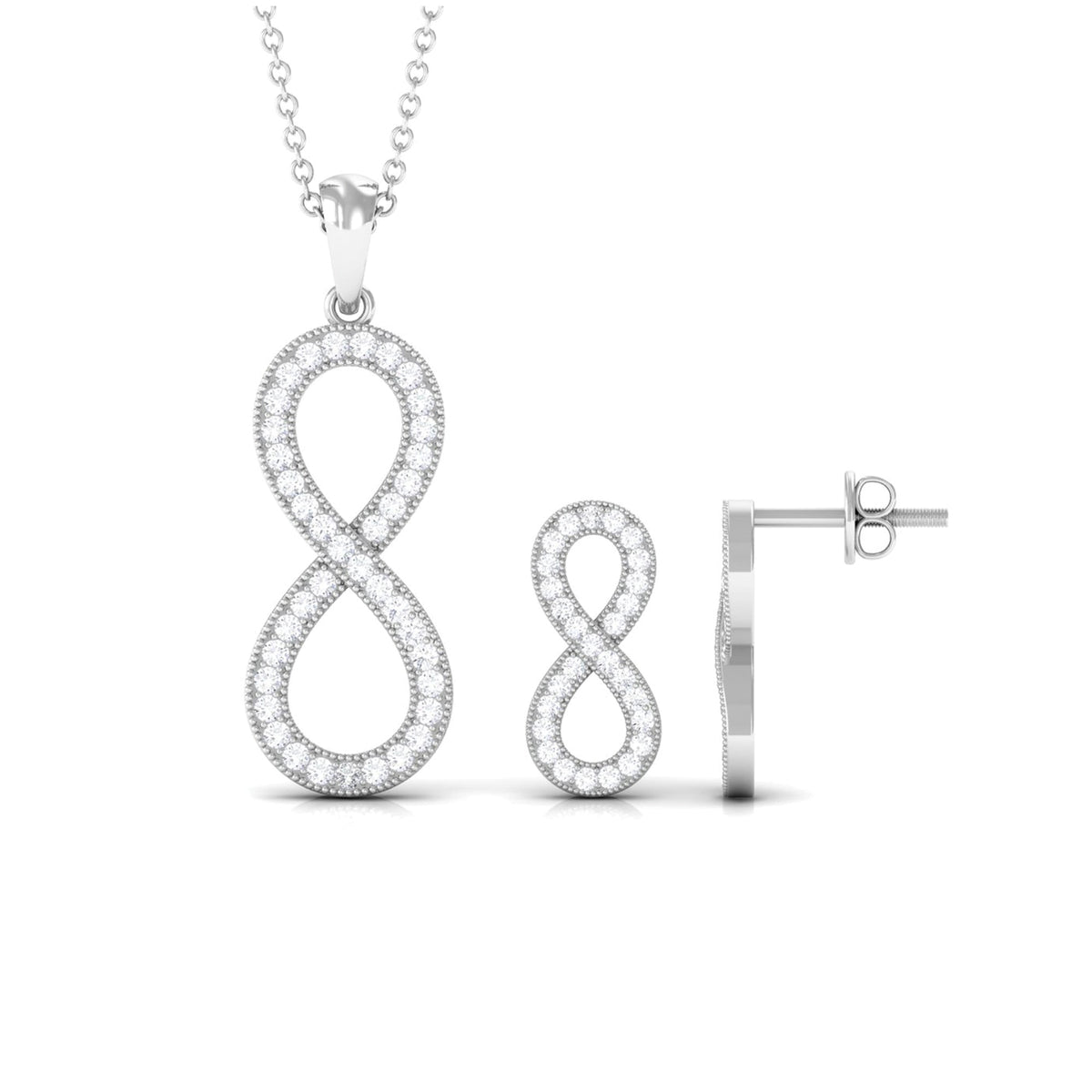 Moissanite Infinity Jewelry Set – Refined Minimalist Design With Sparkling Stones